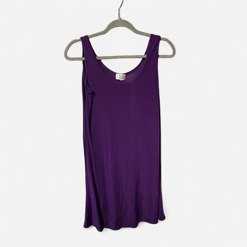 Small / Medium solid purple vintage 80s knee-length sleeveless dress